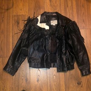 Leather and cowhide jacket